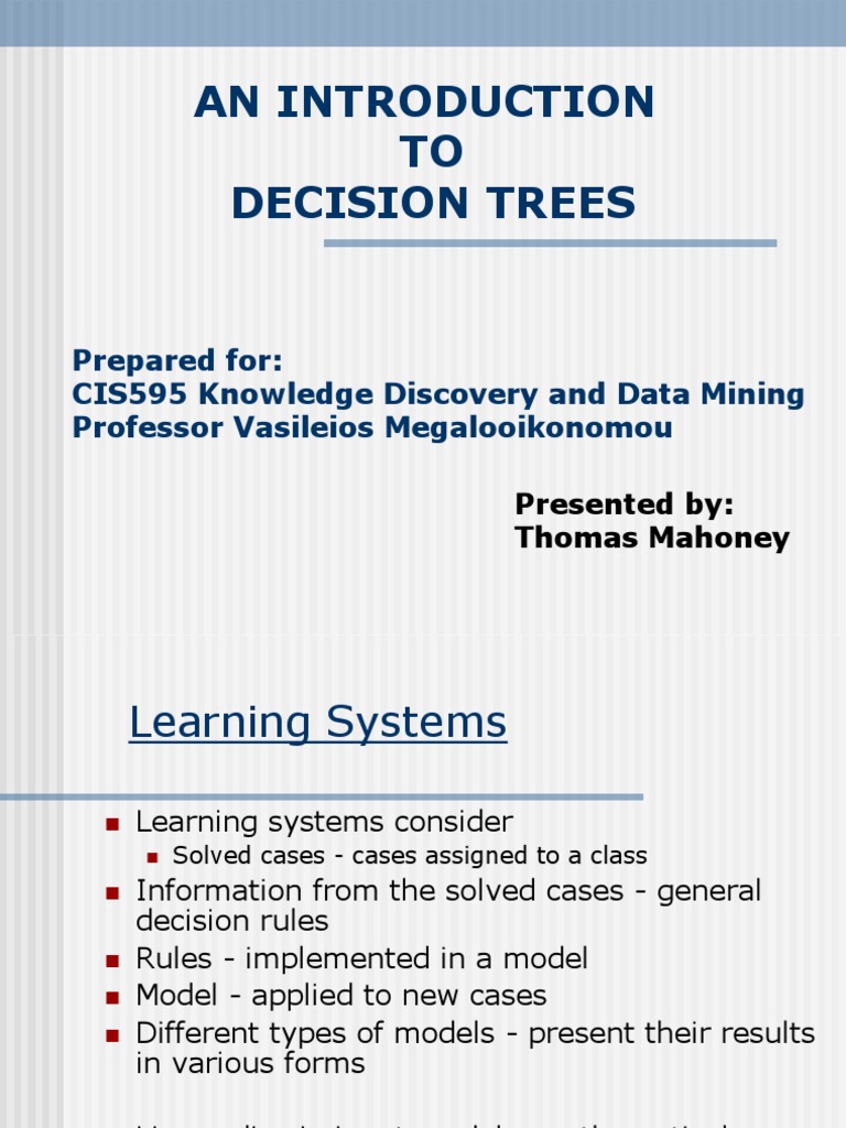 An Introduction TO Decision Trees | PDF | Statistical Classification ...