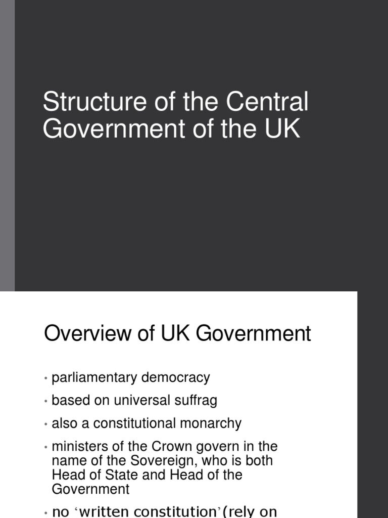 Structure of UK Central Government | PDF | House Of Commons Of The ...