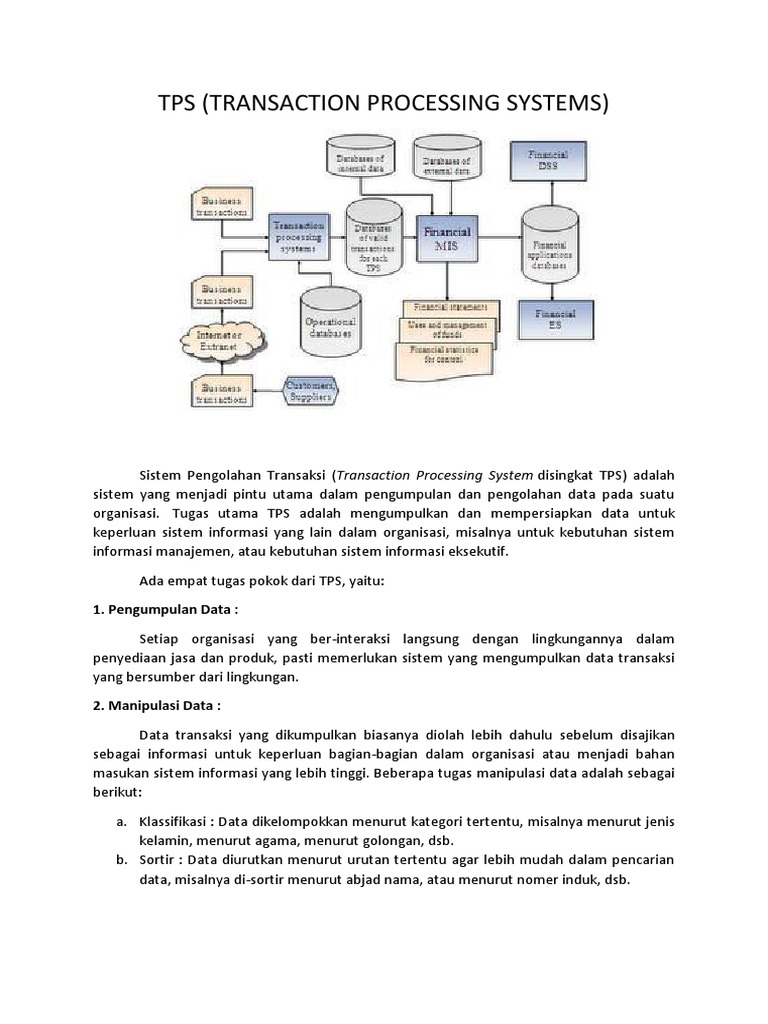Tps (Transaction Processing Systems) : 1. Pengumpulan Data | PDF