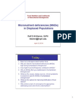 Micronutrient Deficiencies (MNDS) in Displaced Populations: Today .