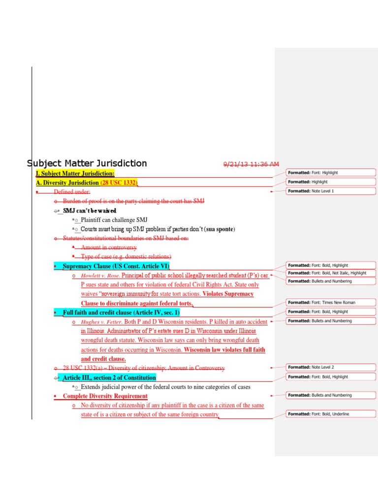 Civil Procedure Outline Download Free PDF Supplemental Jurisdiction