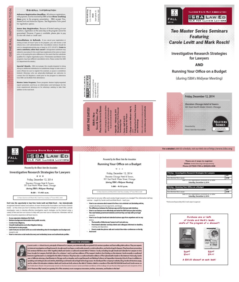 Illinois State Bar Masters Series Investigative and Legal Research MCLE