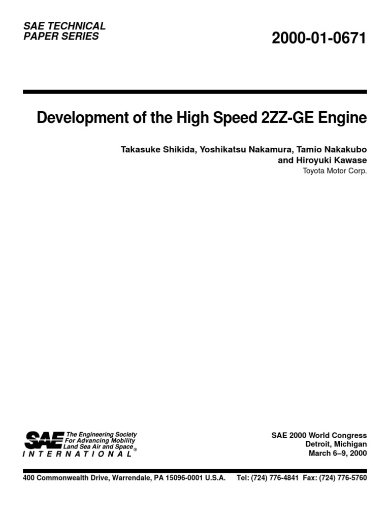 2ZZ Engine Development | PDF | Lift (Force) | Systems Engineering