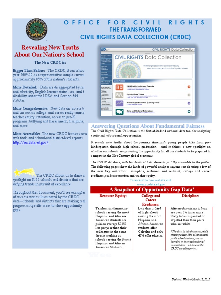 Civil Rights Data Collection Insights | PDF | Race And Ethnicity In The ...