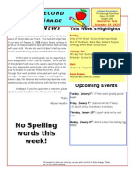 No Spelling Words This Week!: Econd Rade EWS