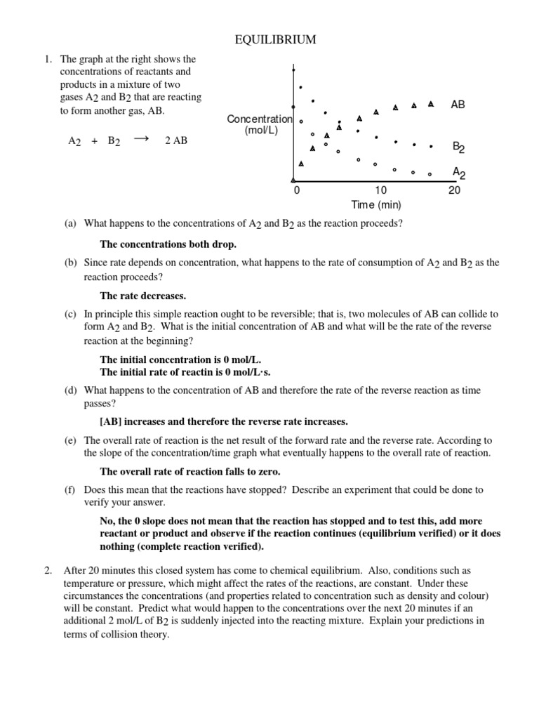 SCH4U Equilibrium Questions With Solutions | Download Free PDF ...