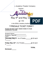 May 9 and May 10: Presale Ticket Form