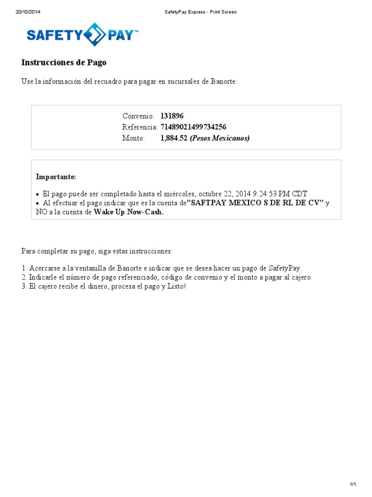 Instrucciones de Pago SafetyPay México | PDF | Finanzas y dinero