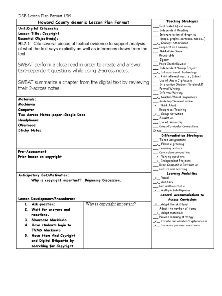 Lesson Plan Period 6 | PDF | Educational Assessment | Lesson Plan