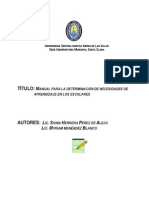 Manual Para El Diagnostico de Aprendizaje