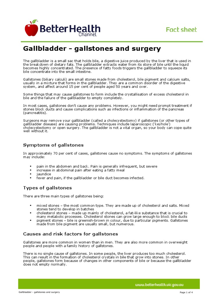 Gallbladder - Gallstones and Surgery | PDF | Gallbladder | Bile