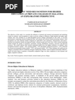 Download Students Need Recognition for Higher Education at Private  Colleges in Malaysia An Exploratory Perspective by Sunway University SN25178351 doc pdf