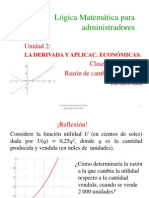 2.1 - La Derivada - Razon de Cambio