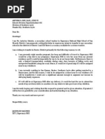 Request Letter for Teachers Job Transfer