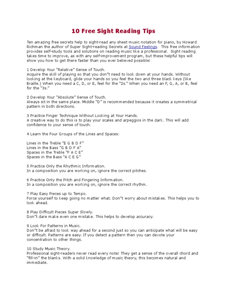 Sight Singing Tips Pdf Singing Clef