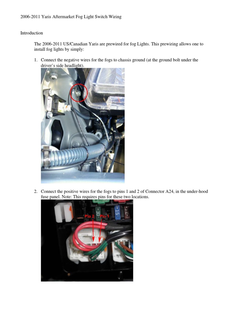 20062011 Yaris Aftermarket Fog Light Switch Wiring PDF Headlamp
