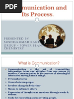 Communication and Its Process: Presented by Sushilkumar Rane Group - Power Plant Chemistry