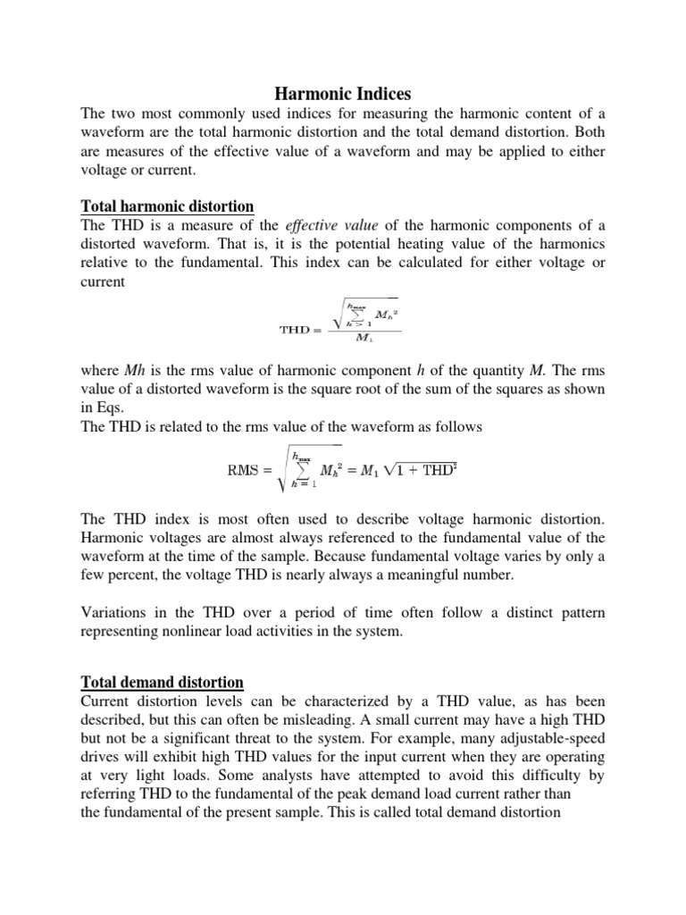 Harmonic Indices | PDF | Distortion | Root Mean Square