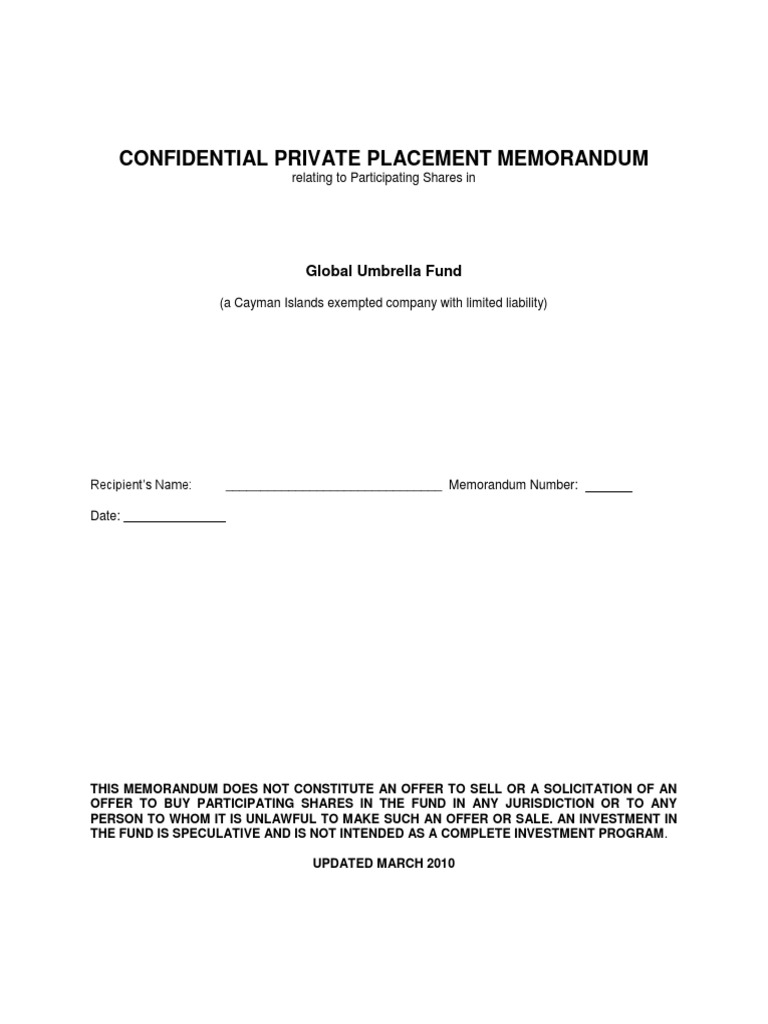 Umbrella Fund Prospectus PDF Securities (Finance) Investment