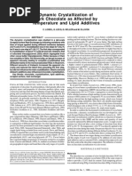 Dynamic Crystallization of Dark Chocolate As Affected by Temperature and Lipid Additives