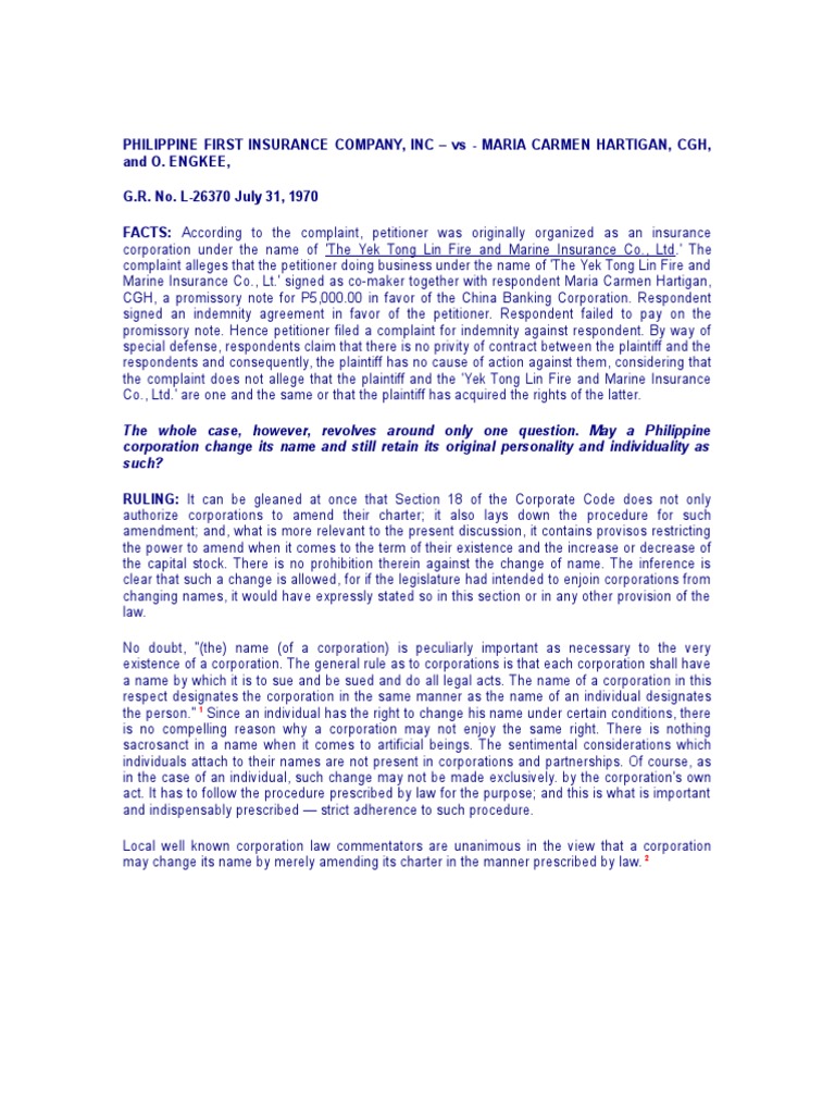 Phil First Insurance Co. Vs Ma. Carment Hartigan - CD | PDF ...