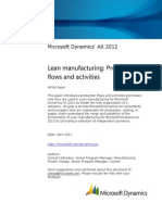 Lean Manufacturing Production Flow and Activities AX2012