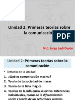 Unidad 2 Primeras Teorias Sobre La Comunicacion PDF