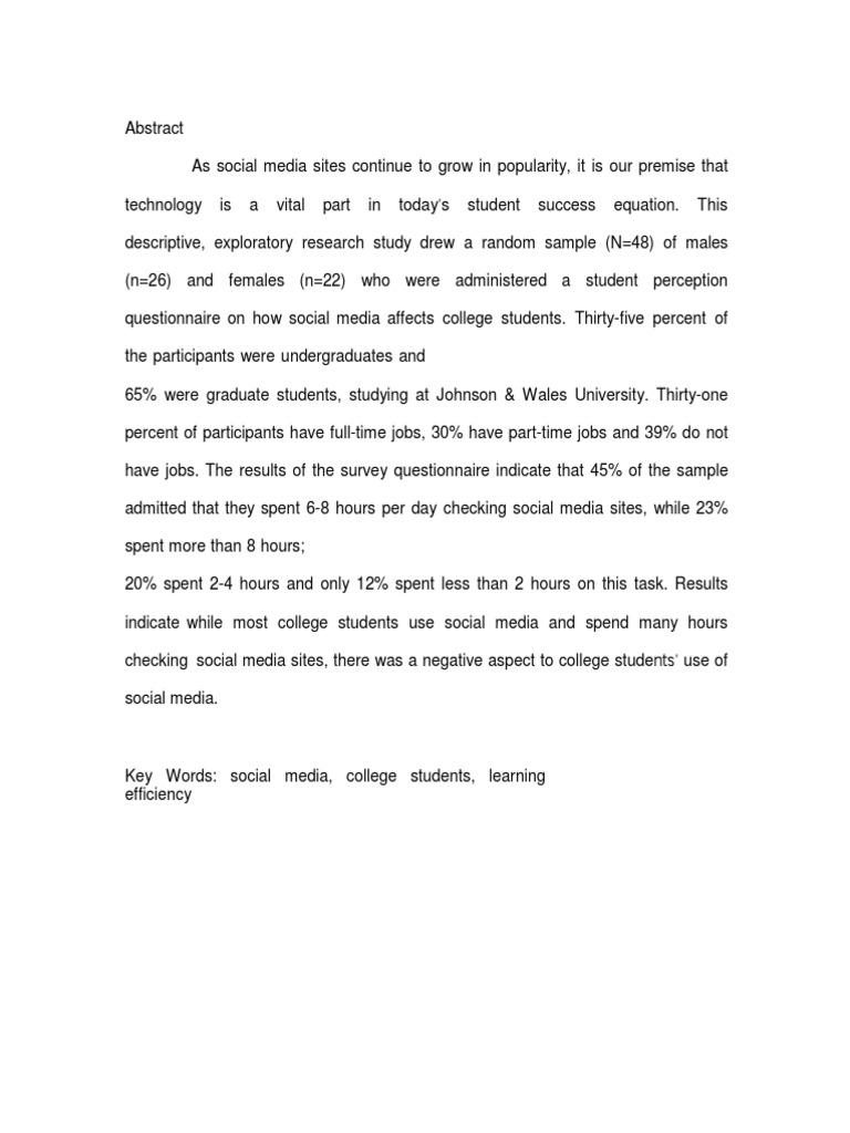 Social Media's Impact on College Students | PDF | Social Media ...