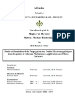 Etude Et Simulation de La Propagation Des Ondes Electromagnétiques Dans Les Guides À Cristaux Photoniques-Application Aux Fibres Optiques