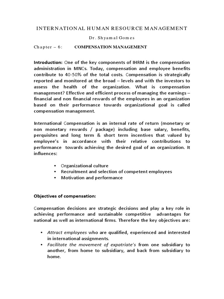 Chap 6 Compensation Management Pdf Employee Benefits Salary
