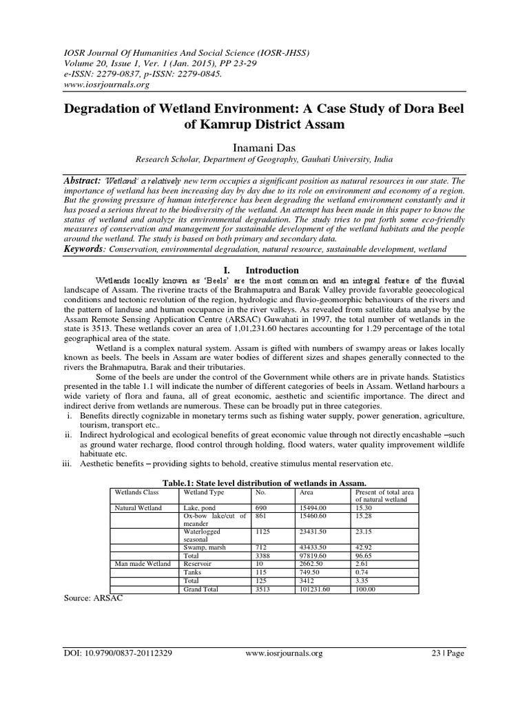 Degradation of Dora Beel Wetland | PDF | Wetland | Conservation (Ethic)