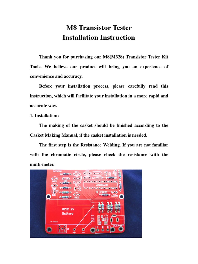 Capacitor Testing with M8 Tester Guide | PDF | Capacitor | Components