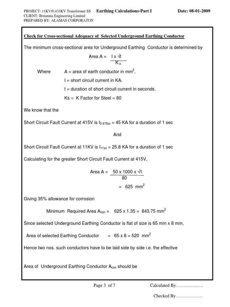 Earthing Calculations Part1 | PDF