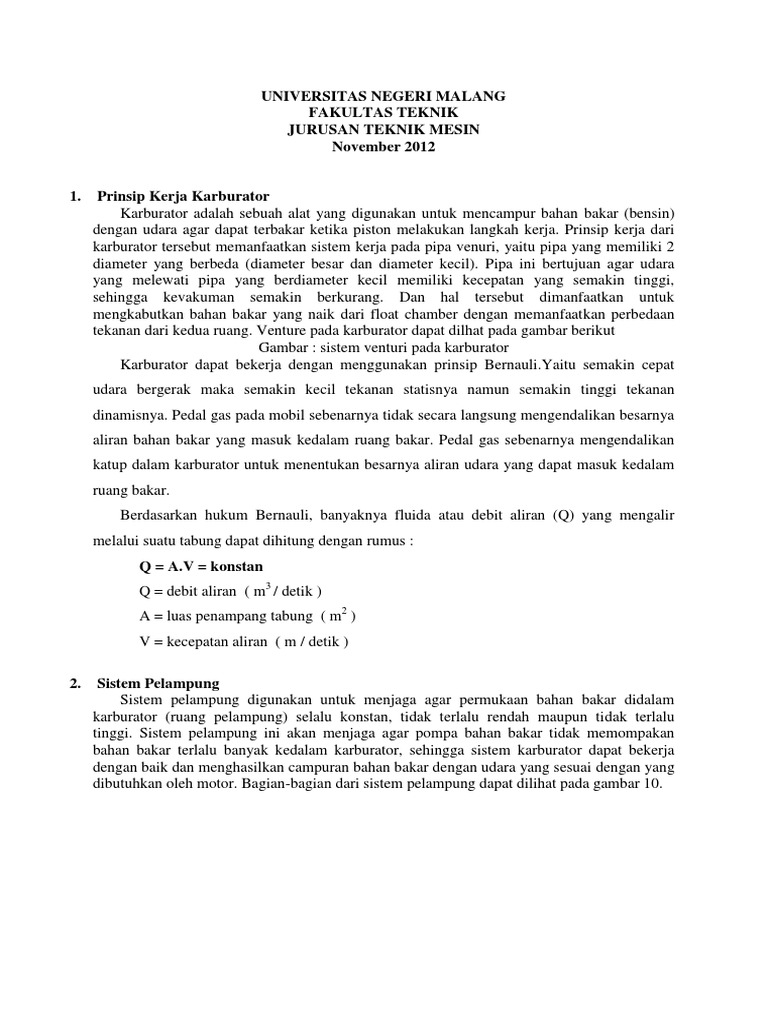 Rangkayan Karburator