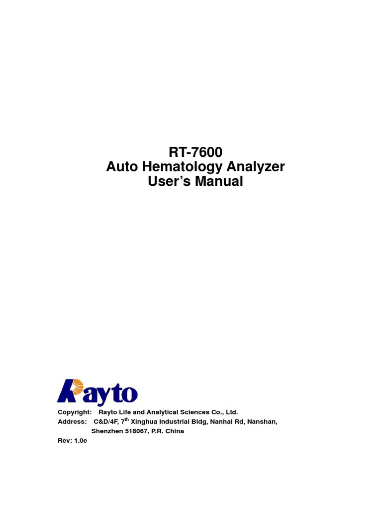 RT-7600 User's Manual Rayto PDF | PDF | Nature