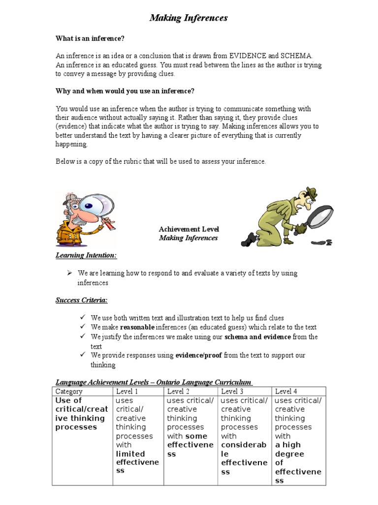 Inference Skills for Students | PDF