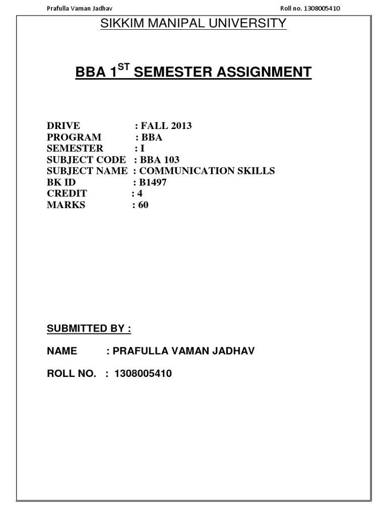 how to write bba assignment