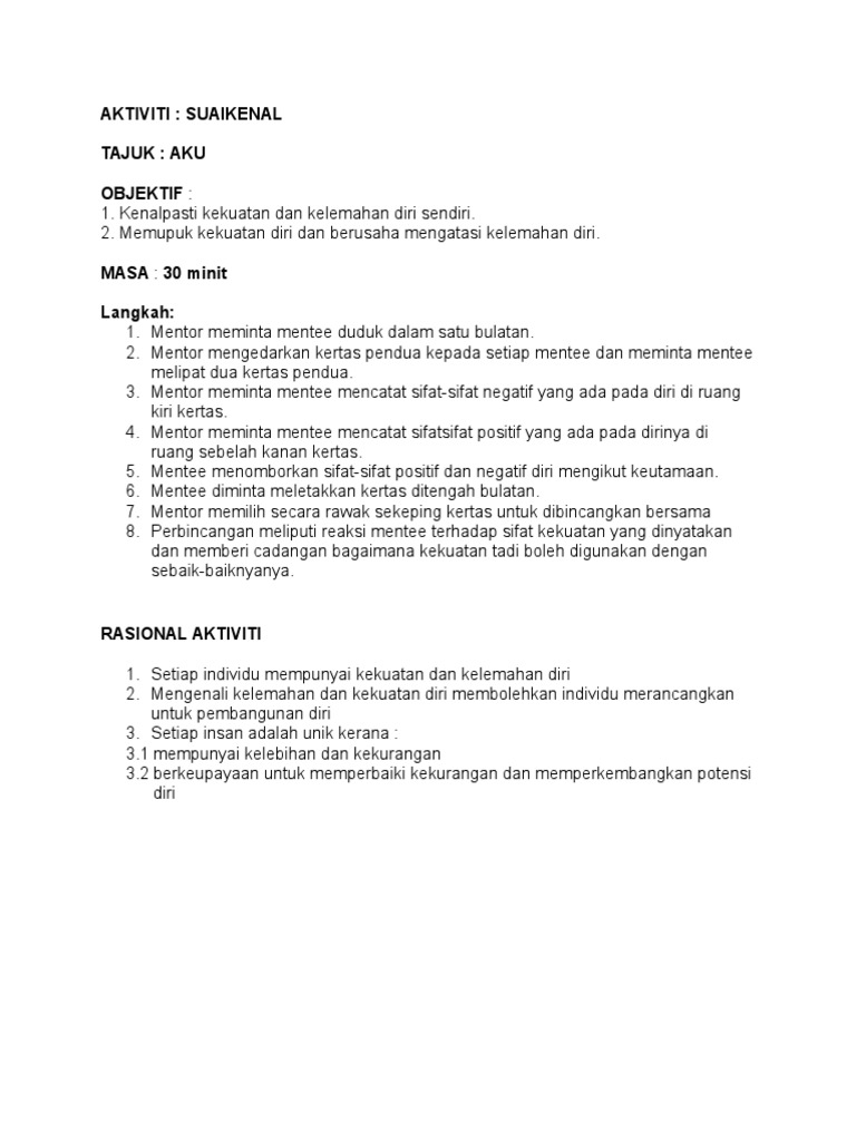 Contoh Modul Mentor Mentee | PDF