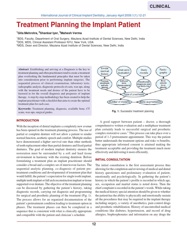 Implant Patient Treatment Planning Guide | PDF | Dental Implant | Dentistry