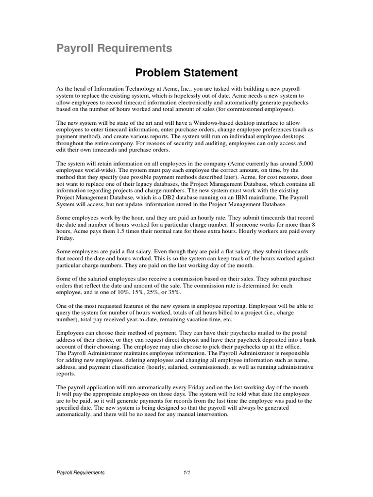 Payroll Requirements Paycheck Payroll