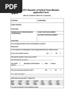 KFC Ireland Job Application Form 2008-11-14