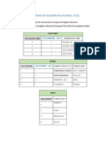 Conversion de Algebra Relacional A SQL