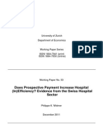 Does Prospective Payment Increase Hospital (In) Efficiency? Evidence From The Swiss Hospital Sector