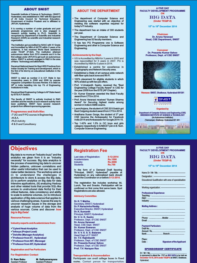 Big Data Brochure Schedule | PDF | Analytics | Big Data