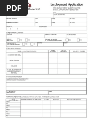 Employment Application