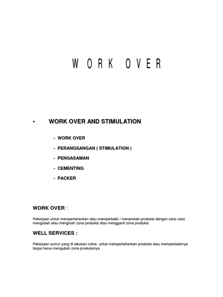 Work Over | PDF