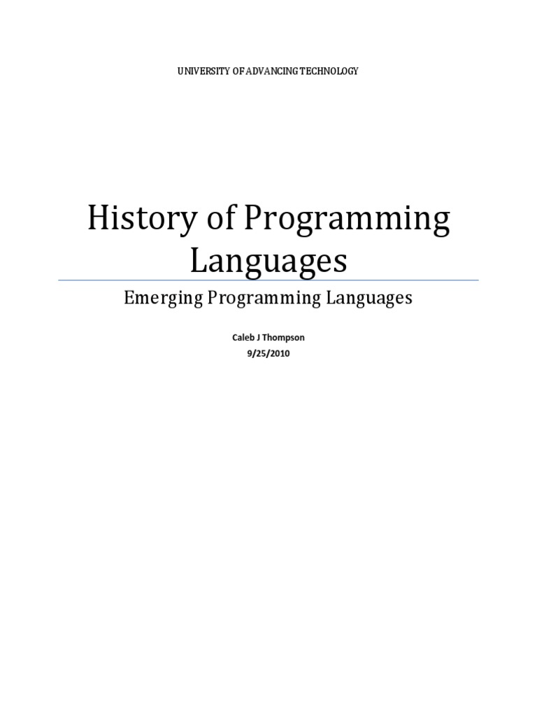 History of Programming Languages | PDF | Python (Programming Language ...