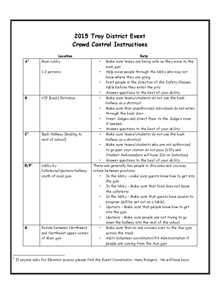 Troy Event Crowd Control Guide | PDF