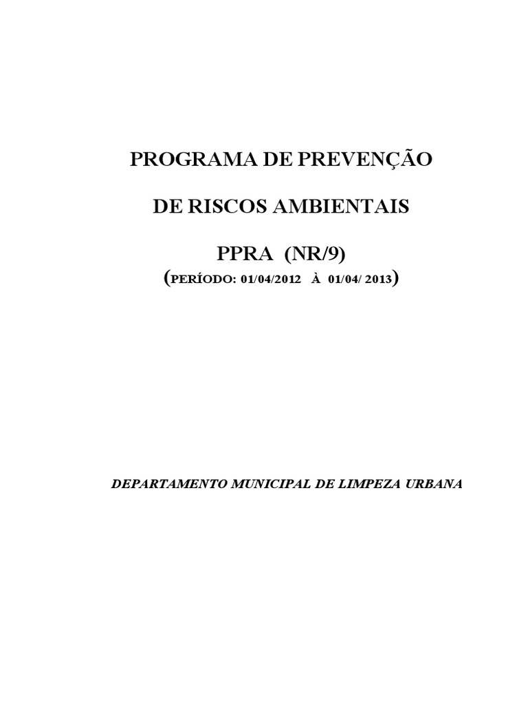 Programa de Prevenção de Riscos Ambientais | PDF