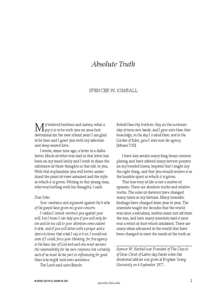 Absolute Truth | PDF | Jesus | Absolute (Philosophy)